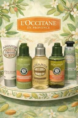 L’OCCITANE - Travel Set - Shampoo-Conditioner-Shower Oil-Lotion-Milk Concentrate